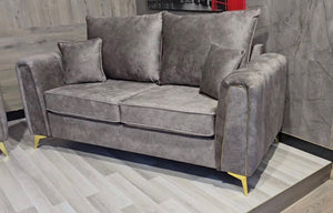 Grey Plush 2 Seater Elegance Sofa
